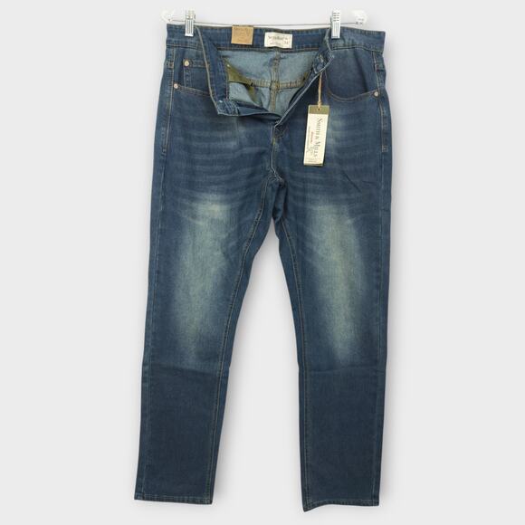 New With TAGS - Mens Smith & Mills Stretch Blue Jeans Size 34x32 - Picture 4 of 6